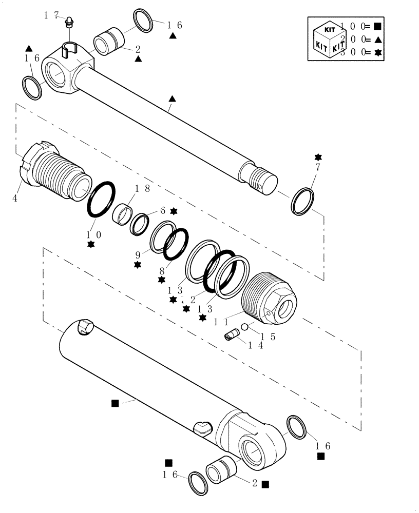 Схема запчастей Case CX27B - (1.035A[01]) - CYLINDER ASSY, SWING - COMPONENTS (01) - Section 1