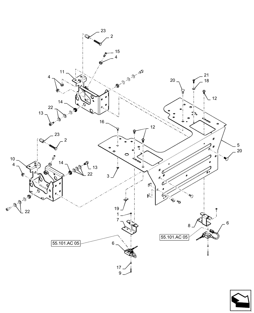 Схема запчастей Case TR310 - (29.200.AI[02]) - HANDLE MOUNTING (17-SEPT-2015 & PRIOR) (29) - HYDROSTATIC DRIVE