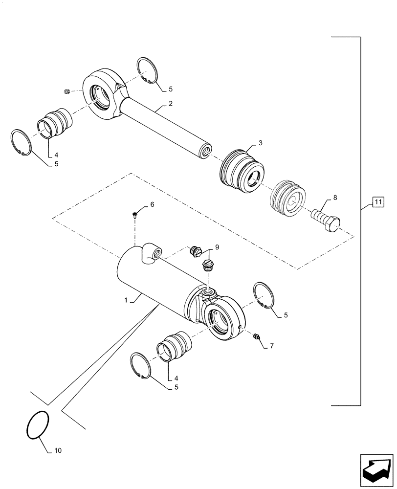 Схема запчастей Case 850M LT - (35.741.AD[03]) - CYLINDER TILT (35) - HYDRAULIC SYSTEMS