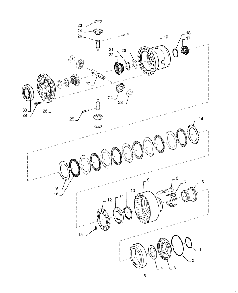 Схема запчастей Case 721F - (25.102.AD[01]) - DIFFERENTIAL ASSEMBLY, HEAVY DUTY (25) - FRONT AXLE SYSTEM