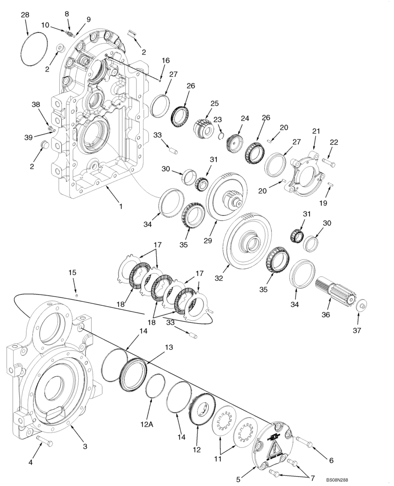 Схема запчастей Case 750M LT - (39.100.AB[05]) - FINAL DRIVE ASSY, DROP HOUSING (06) - POWER TRAIN