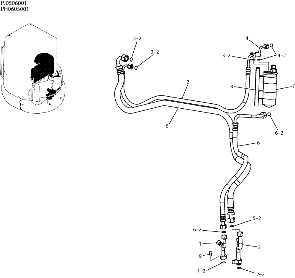 Схема запчастей Case CX50B - (05-021) - DRYER ASSY, AIR (50) - CAB CLIMATE CONTROL