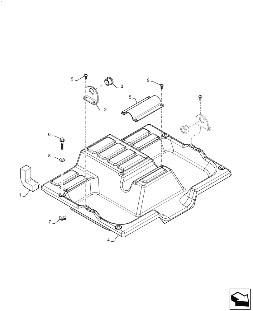 Схема запчастей Case TV380 - (90.160.AS[02]) - FLOOR PLATE, FOOT CONTROLS (90) - PLATFORM, CAB, BODYWORK AND DECALS