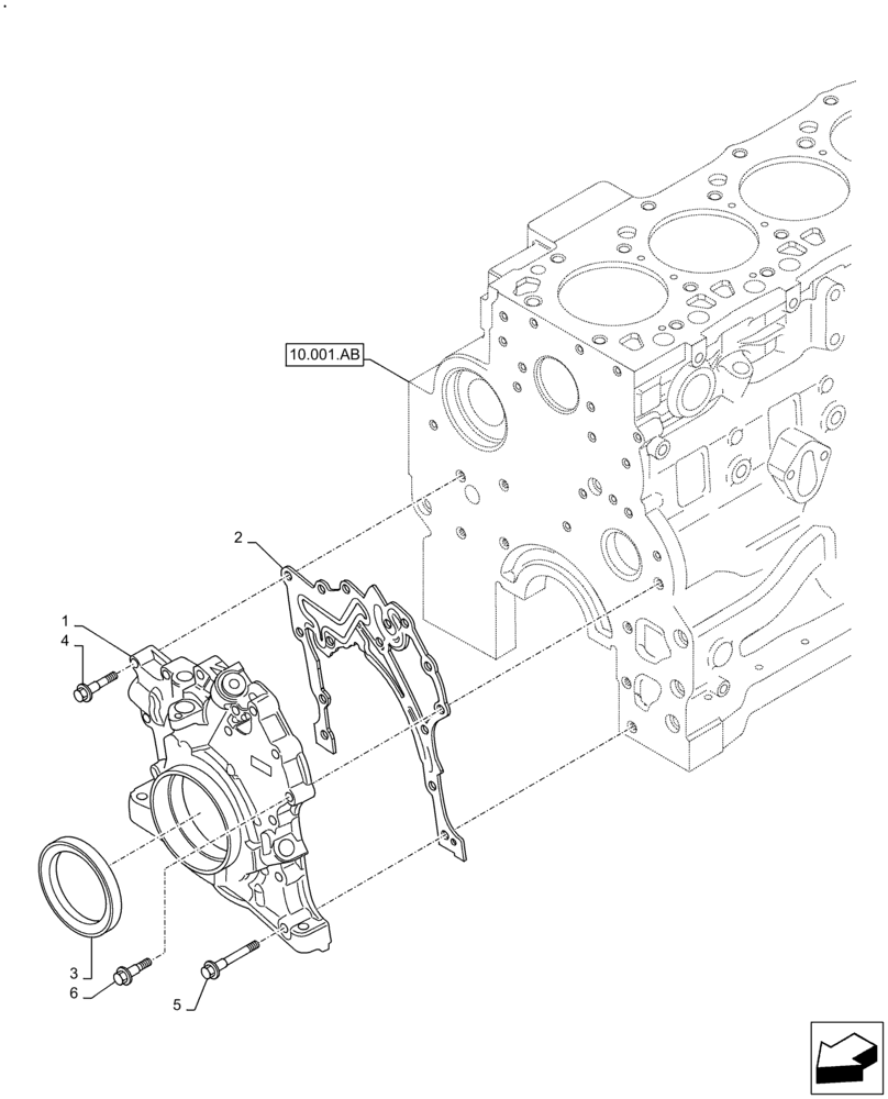 Схема запчастей Case F4DFE6132 B007 - (10.304.AC) - ENGINE OIL PUMP (10) - ENGINE