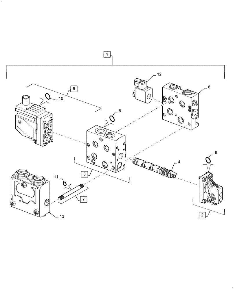 Схема запчастей Case 621F - (41.200.CB) - JOYSTICK STEERING PROPORTIONAL VALVE (41) - STEERING