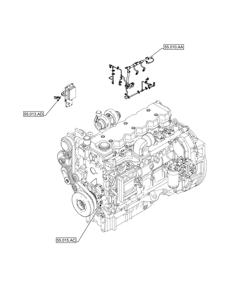 Схема запчастей Case F4DFE6132 B007 - (55.000.00) - SECTION INDEX - ELECTRICAL SYSTEMS (55) - ELECTRICAL SYSTEMS
