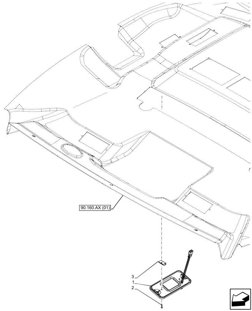 Схема запчастей Case 580N EP - (55.514.AA[01]) - CAB, INTERIOR LIGHT (55) - ELECTRICAL SYSTEMS