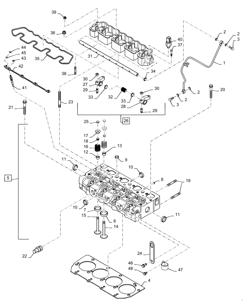 Схема запчастей Case SR160 - (10.101.AA) - CYLINDER HEAD & RELATED PARTS (10) - ENGINE