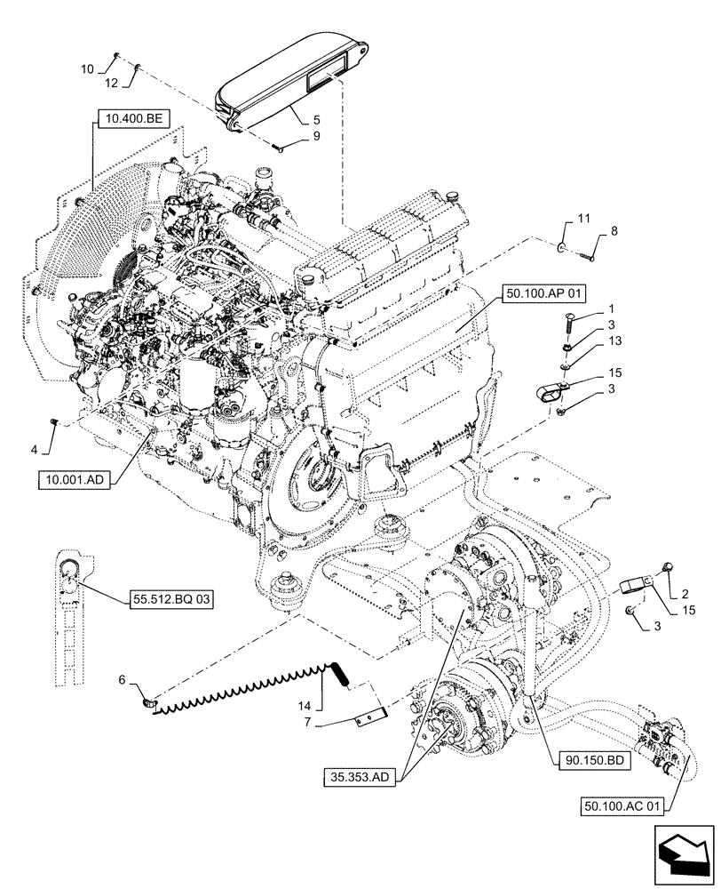Схема запчастей Case SV280 - (50.100.AP[02]) - HVAC SYSTEM, HEATER ONLY (50) - CAB CLIMATE CONTROL