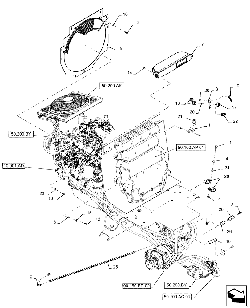 Схема запчастей Case SV280 - (50.100.AP[03]) - HVAC SYSTEM (50) - CAB CLIMATE CONTROL