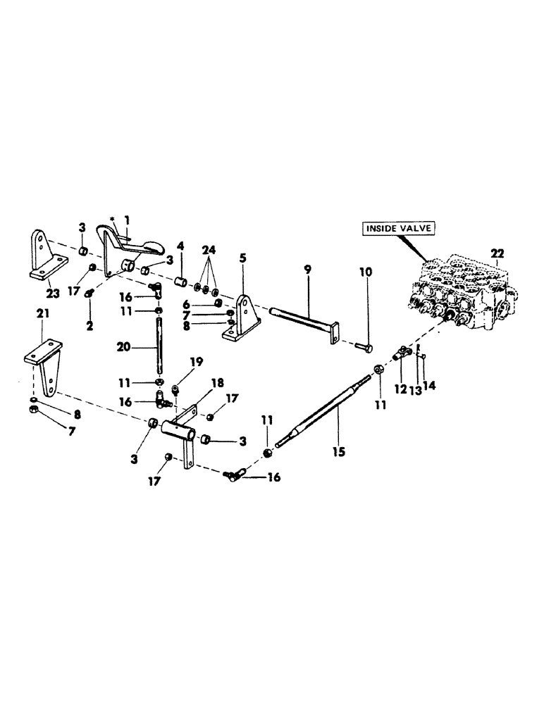 Схема запчастей Case 40BLC - (117) - RIGHT TRACK PEDAL CONTROL AND LINKAGE (05) - UPPERSTRUCTURE CHASSIS