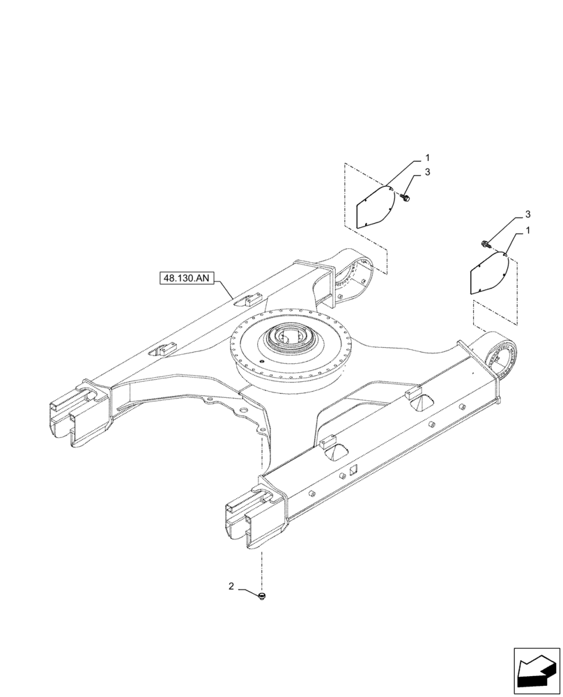 Схема запчастей Case CX210D LC - (90.130.AG) - GUARD, MOTO-REDUCTION GEAR (90) - PLATFORM, CAB, BODYWORK AND DECALS