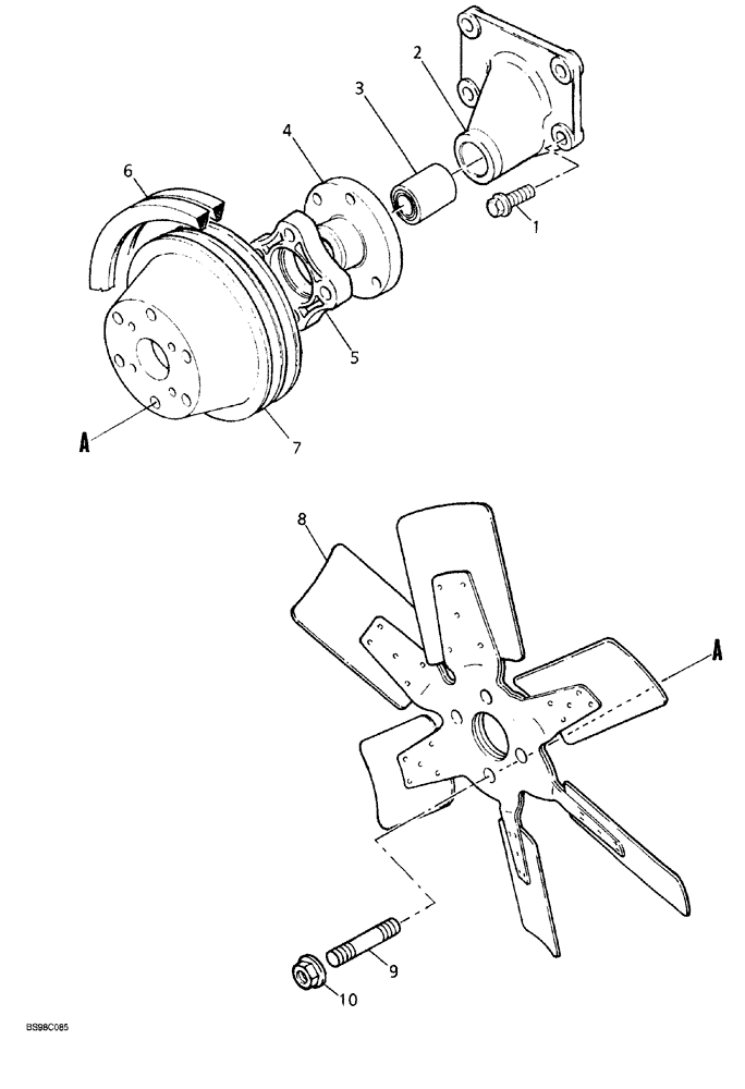 Схема запчастей Case 689G - (02-42) - FAN AND MOUNTING (02) - ENGINE