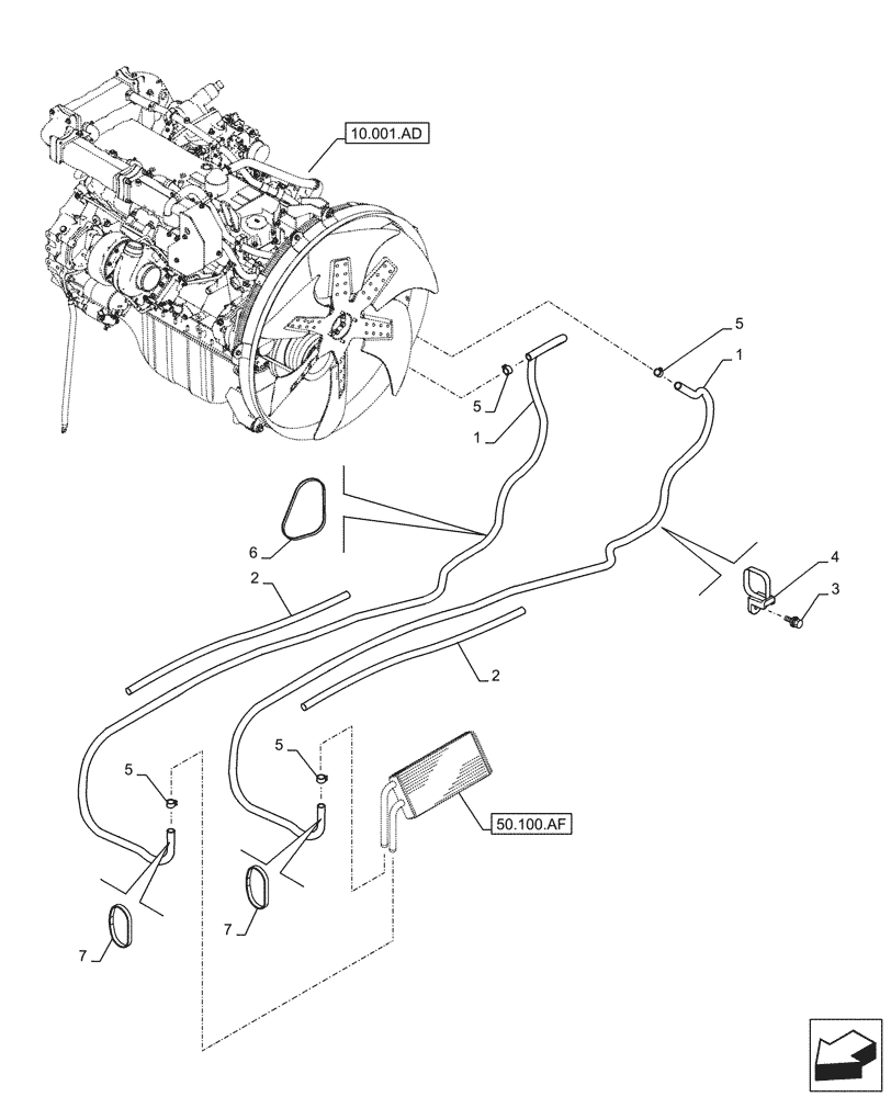 Схема запчастей Case CX300D LC - (50.200.AB[01]) - AIR CONDITIONING, LINE (50) - CAB CLIMATE CONTROL