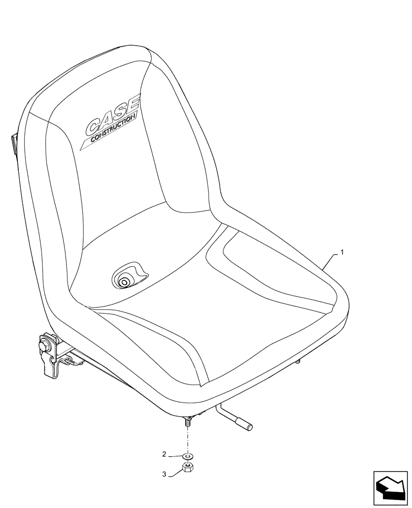 Схема запчастей Case TR340 - (90.120.AC[01]) - NON SUSPENDED SEAT (90) - PLATFORM, CAB, BODYWORK AND DECALS