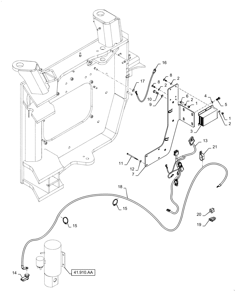 Схема запчастей Case 721F - (41.910.AA[01]) - AUXILIARY STEERING MOTOR ELECTRICAL (41) - STEERING