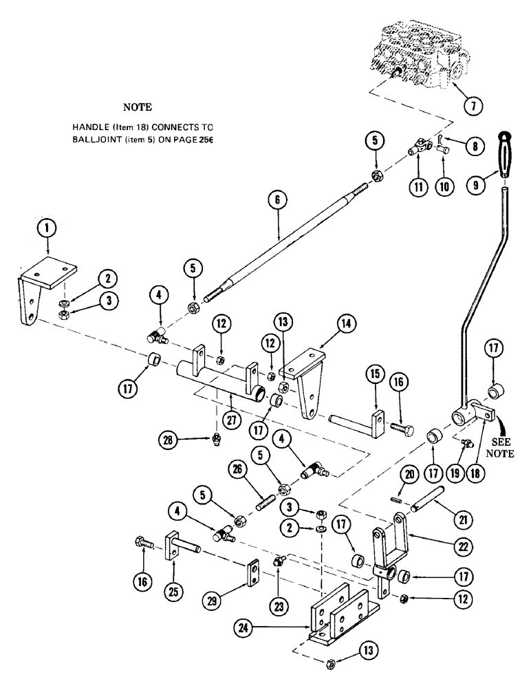 Схема запчастей Case 880 - (232) - HOIST CONTROL AND LINKAGE (05) - UPPERSTRUCTURE CHASSIS