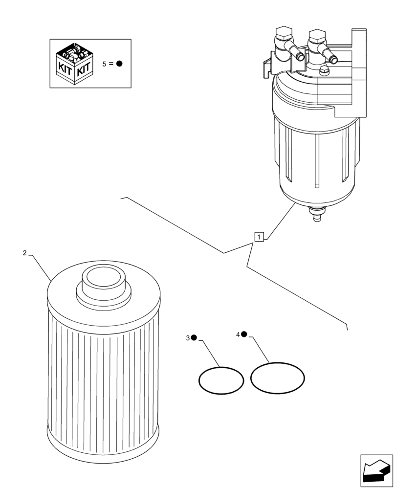 Схема запчастей Case CX350D LC - (10.206.AO) - FUEL FILTER, COMPONENTS (10) - ENGINE