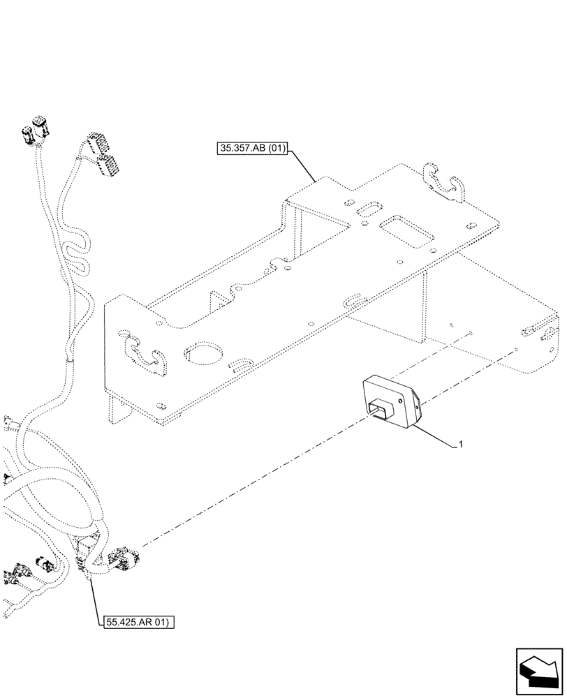 Схема запчастей Case 580N EP - (55.640.AG[01]) - 6-SPOOL, 7-SPOOL, PILOT CONTROLS, ELECTRONIC CONTROL UNIT (55) - ELECTRICAL SYSTEMS