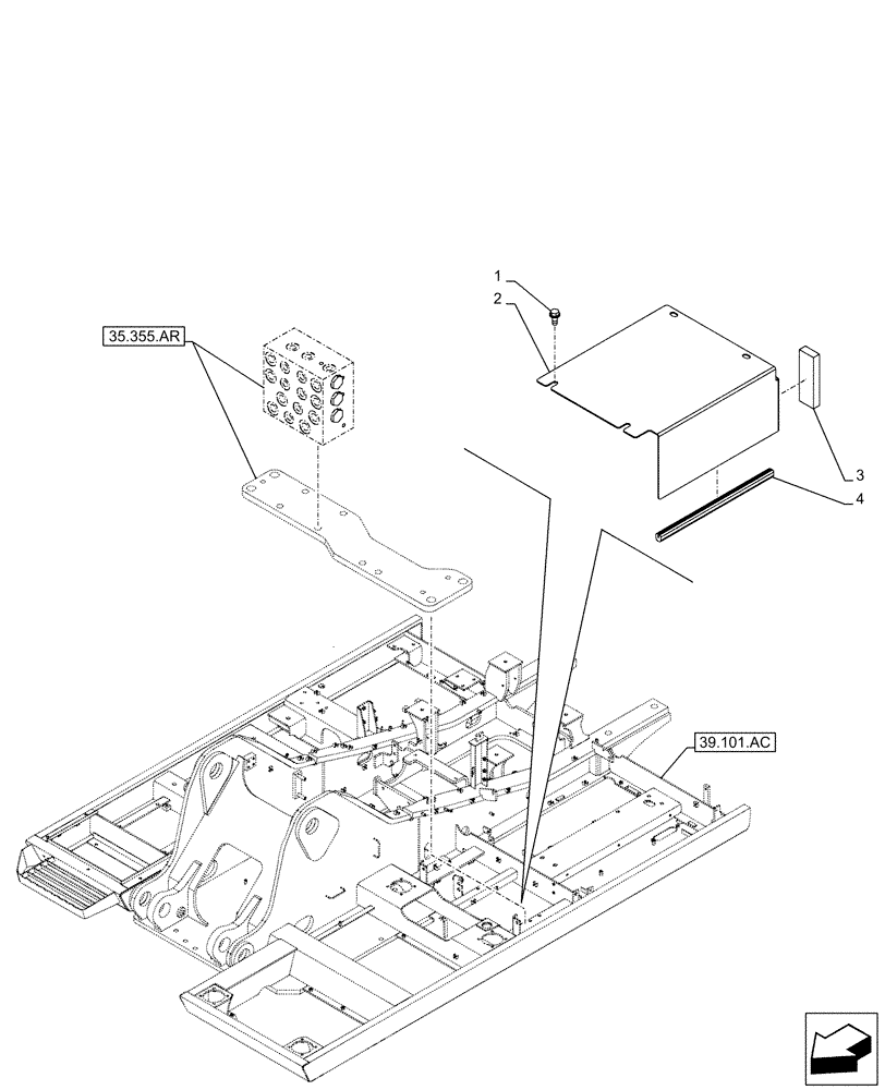 Схема запчастей Case CX250D LC LR - (90.105.BV[05]) - COVER, CUSHION, VALVE (90) - PLATFORM, CAB, BODYWORK AND DECALS