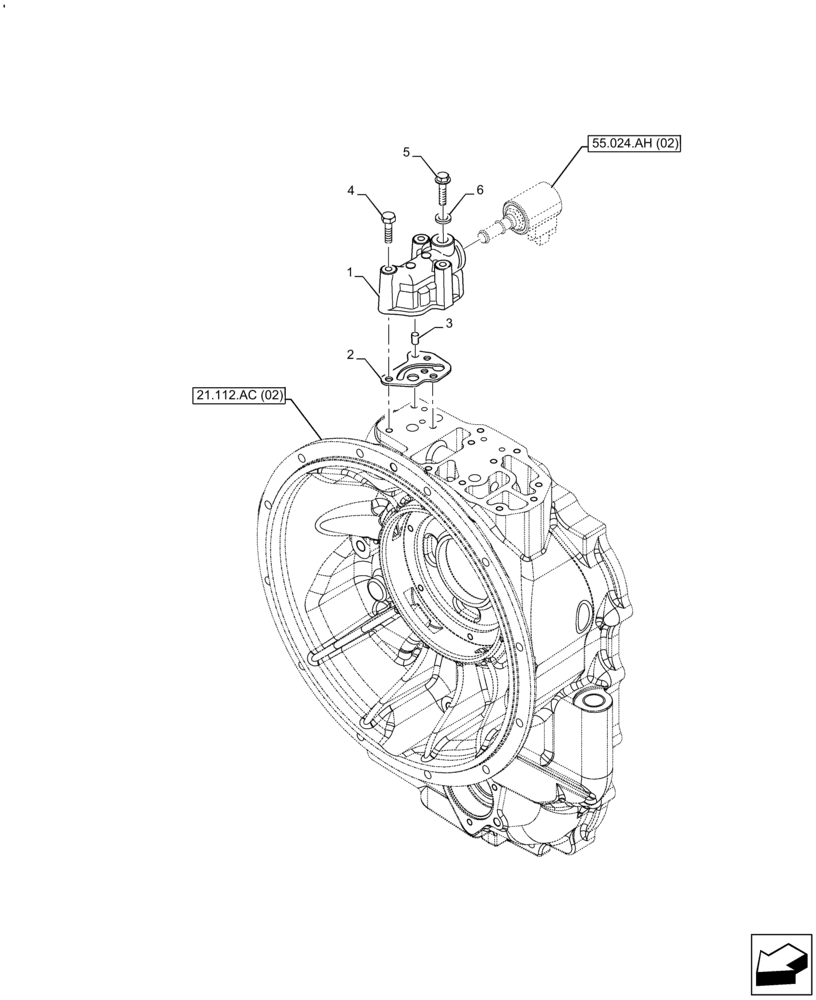 Схема запчастей Case 590SN - (21.134.AM[03]) - VAR - 423059 - TRANSMISSION, POWERSHUTTLE, CONTROL VALVE (21) - TRANSMISSION