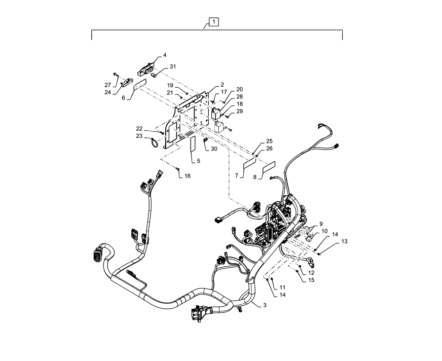 Схема запчастей Case 1150M WT/LGP - (55.510.AF[03]) - CAB MAIN WIRE HARNESS (55) - ELECTRICAL SYSTEMS
