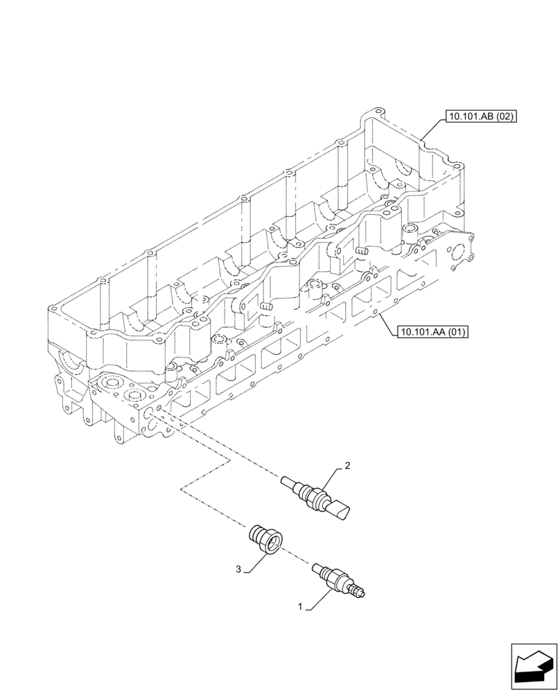 Схема запчастей Case AQ-6HK1XASS01-02 - (55.012.AA) - ENGINE, TEMPERATURE SWITCH (55) - ELECTRICAL SYSTEMS