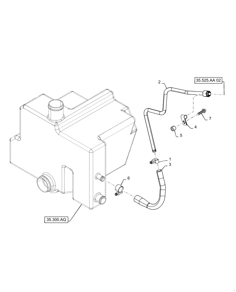 Схема запчастей Case TV380 - (35.525.AA[03]) - DRAIN LINE, HYDRAULIC (35) - HYDRAULIC SYSTEMS