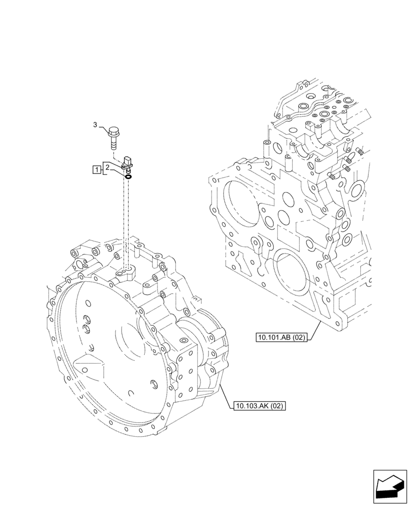 Схема запчастей Case AQ-6HK1XASS01-02 - (55.015.AC) - ENGINE, SPEED SENSOR (55) - ELECTRICAL SYSTEMS