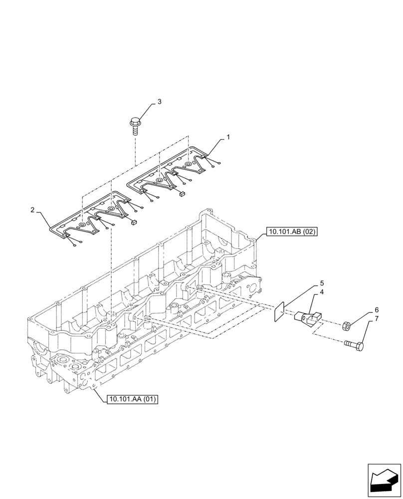 Схема запчастей Case AQ-6HK1XASS01-02 - (55.010.AA) - INJECTION CABLE (55) - ELECTRICAL SYSTEMS