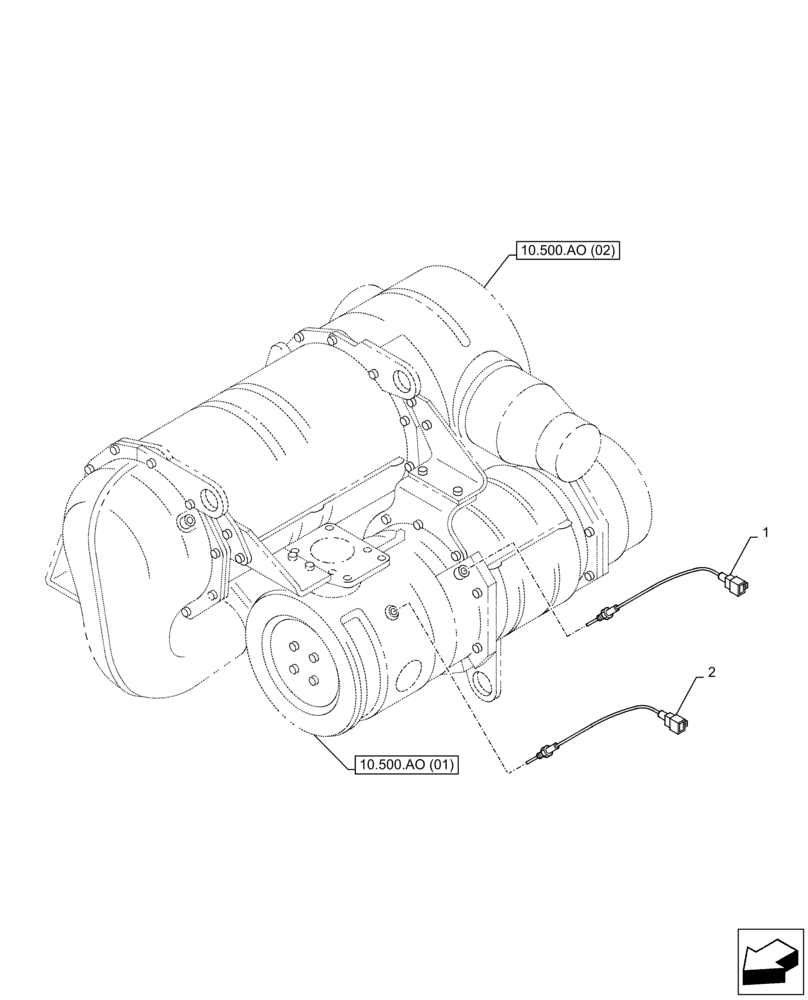 Схема запчастей Case AQ-6HK1XASS01-02 - (55.988.AB[01]) - DEF/ADBLUE™, MUFFLER, SENSOR (55) - ELECTRICAL SYSTEMS