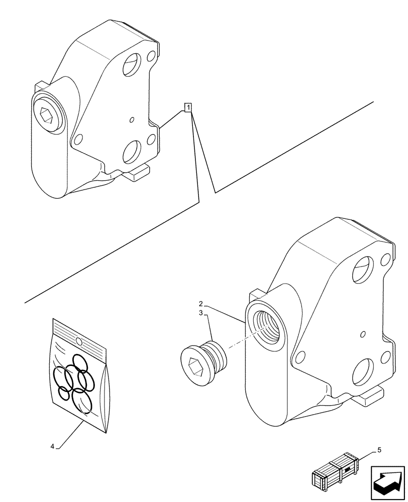 Схема запчастей Case 580SN WT - (35.359.AB[23]) - BACKHOE CONTROL VALVE, OUTLET SECTION, COMPONENTS (35) - HYDRAULIC SYSTEMS