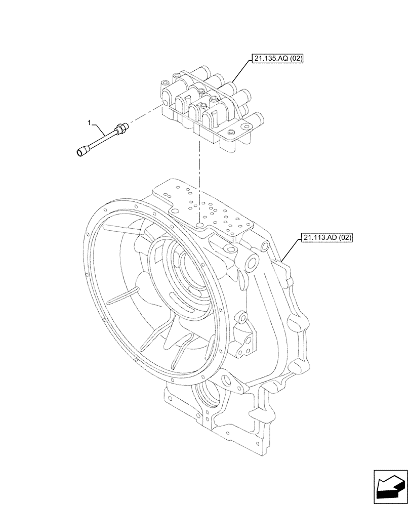 Схема запчастей Case 590SN - (55.021.AG[01]) - VAR - 423062 - SEMI-POWERSHIFT TRANSMISSION, PRESSURE SWITCH (55) - ELECTRICAL SYSTEMS