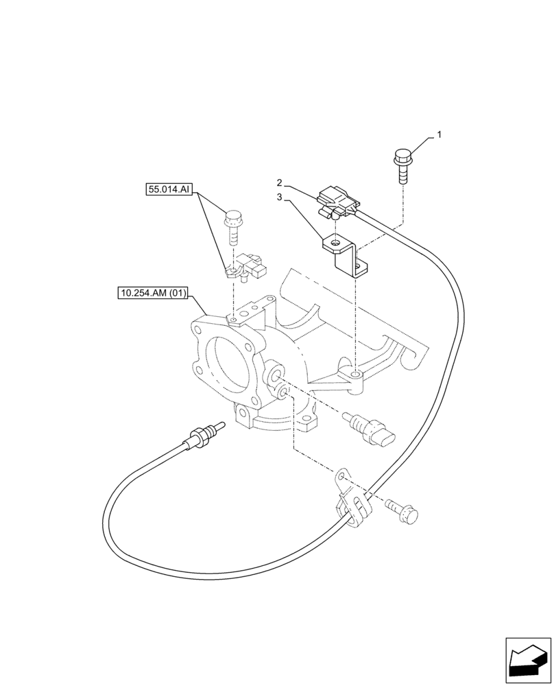Схема запчастей Case AQ-6HK1XASS01-02 - (55.014.AF) - INLET MANIFOLD, SENSOR (55) - ELECTRICAL SYSTEMS