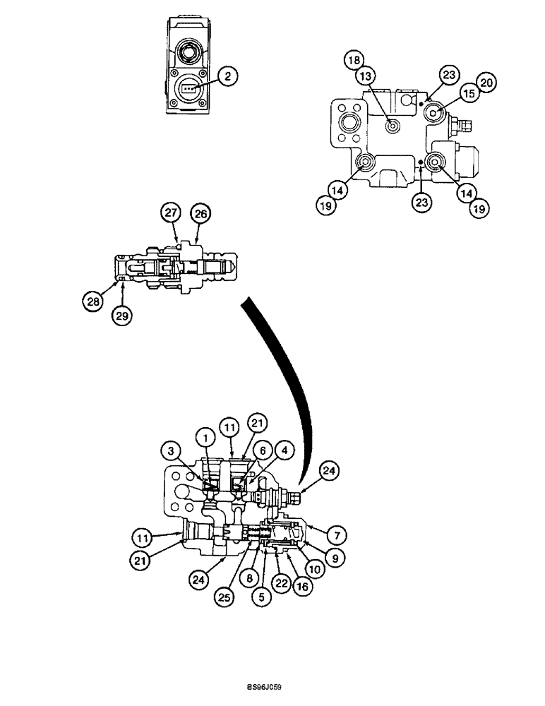 Схема запчастей Case 9060B - (8-192) - LOAD HOLDING OPTION, BOOM CYLINDER HOLDING VALVE ASSEMBLY (08) - HYDRAULICS
