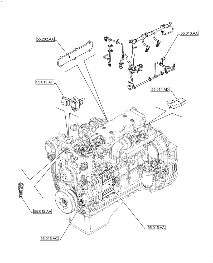 Схема запчастей Case F4HFA613N E005 - (00.000.55) - PICTORIAL INDEX - ELECTRICAL SYSTEM (00) - GENERAL & PICTORIAL INDEX