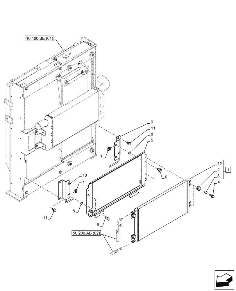 Схема запчастей Case CX210D LC - (50.200.AK) - AIR CONDITIONING, CONDENSER (50) - CAB CLIMATE CONTROL