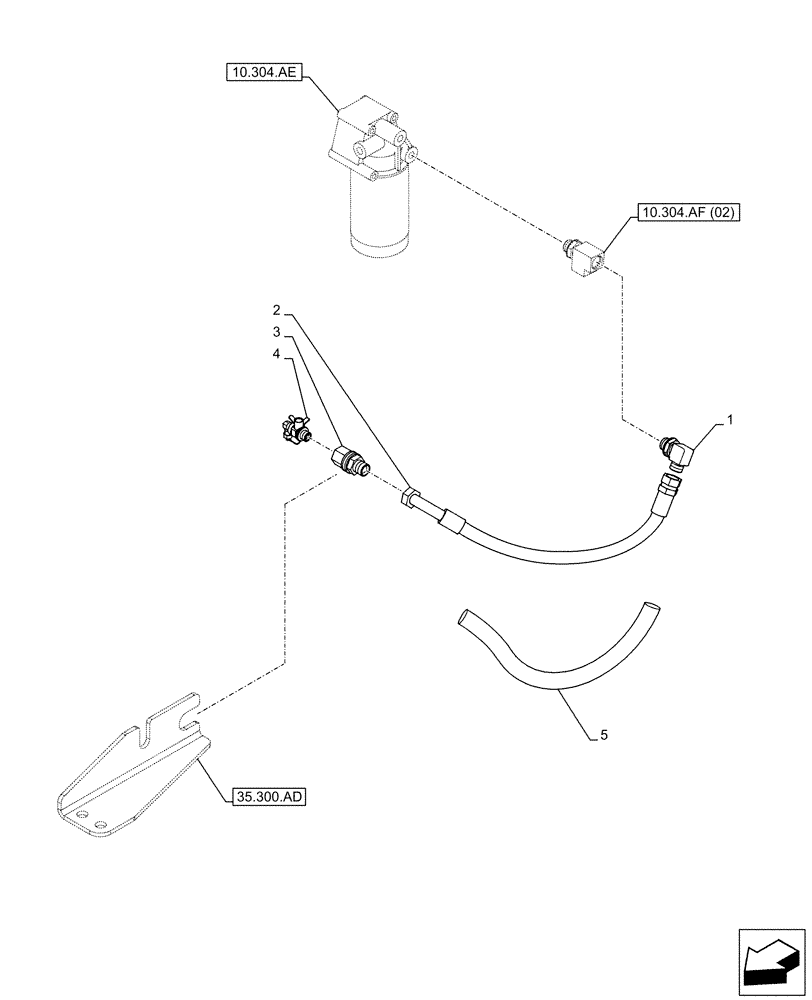 Схема запчастей Case CX210D LC LR - (10.304.AF[03]) - VAR - 488034 - ENGINE OIL FILTER, DRAIN LINE (10) - ENGINE