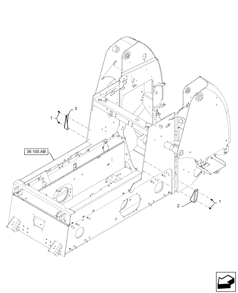 Схема запчастей Case TR340 - (90.160.CF) - CHASSIS MOUNTED GUARD (90) - PLATFORM, CAB, BODYWORK AND DECALS