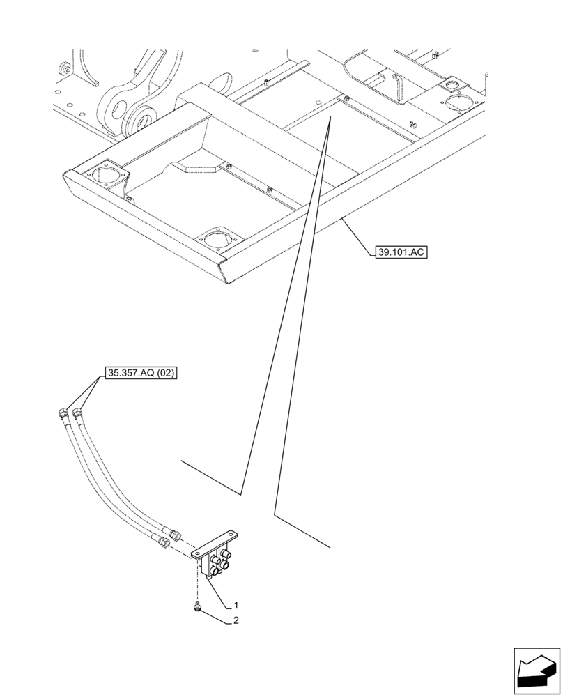 Схема запчастей Case CX250D LC - (35.355.AP) - STD + VAR - 461558 - JOYSTICK, DRAIN LINE, BLOCK (35) - HYDRAULIC SYSTEMS