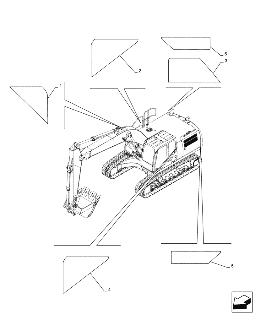 Схема запчастей Case CX210D LC - (90.108.AC[03]) - WARNING DECAL (90) - PLATFORM, CAB, BODYWORK AND DECALS