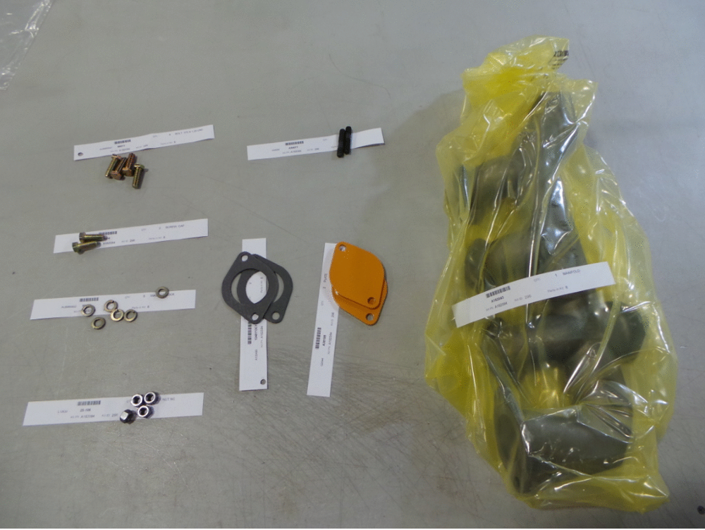 Схема запчастей Case 1845 - (029) - (159( SPARK IGNITION ENGINE, KIT EXHAUST MANIFOLD (10) - ENGINE