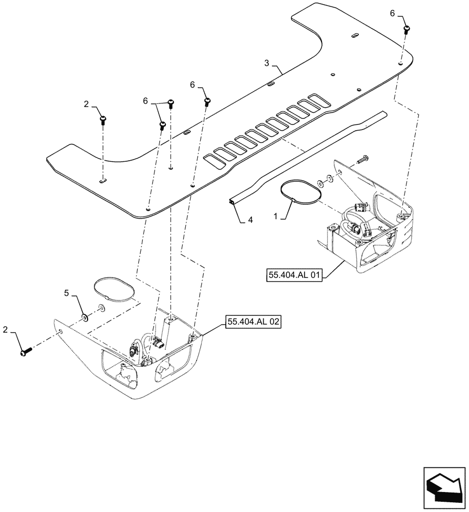 Схема запчастей Case TR310 - (55.404.AL) - FRONT LIGHT ASSY, W/ SIDE LAMP (55) - ELECTRICAL SYSTEMS