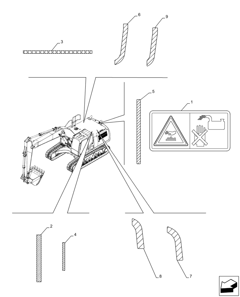 Схема запчастей Case CX210D LC - (90.108.AE) - DECAL (90) - PLATFORM, CAB, BODYWORK AND DECALS