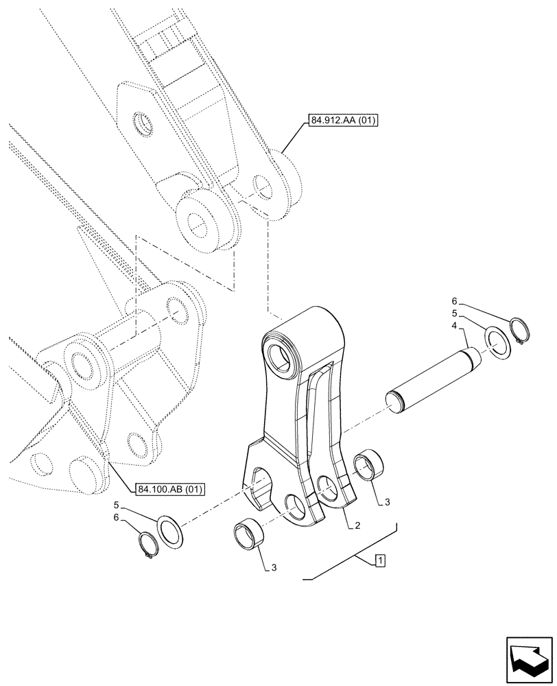 Схема запчастей Case 590SN - (84.100.AP[07]) - VAR - 442017 - BACKHOE BUCKET, COUPLER HYDRAULIC (84) - BOOMS, DIPPERS & BUCKETS