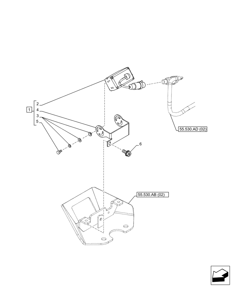 Схема запчастей Case CX210D LC - (55.530.AA[02]) - VAR - 461560, 488038 - SIDE CAMERA (55) - ELECTRICAL SYSTEMS