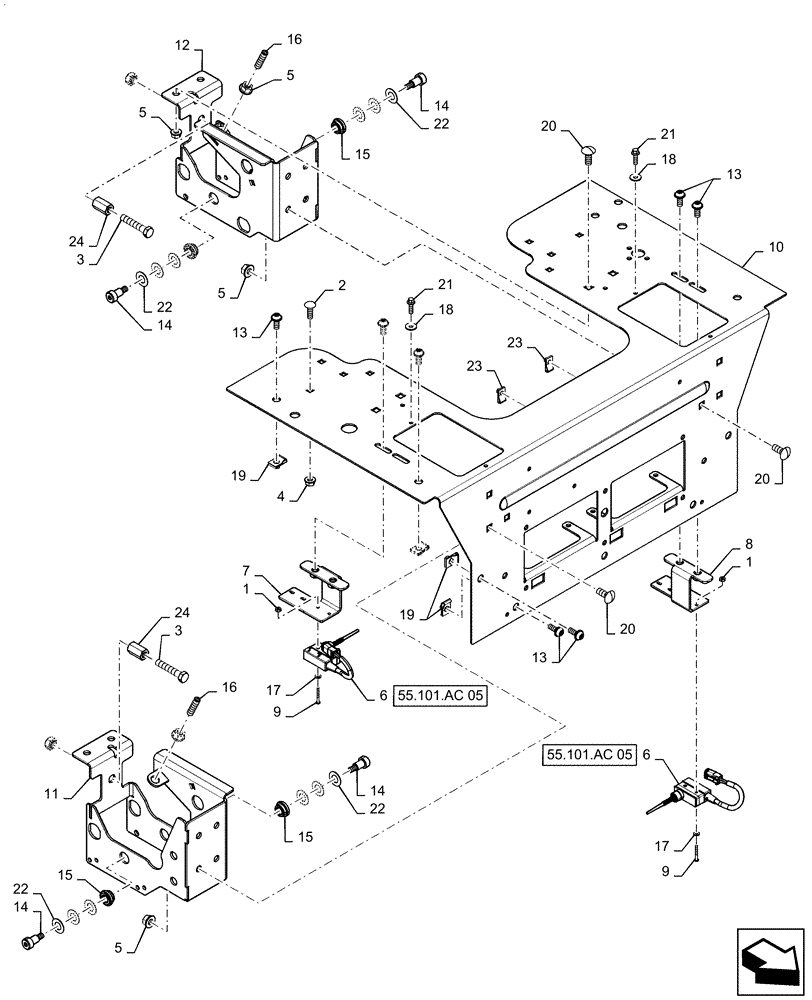 Схема запчастей Case TV380 - (29.200.AI[02]) - HANDLE MOUNTING (17-SEPT-2015 & PRIOR) (29) - HYDROSTATIC DRIVE