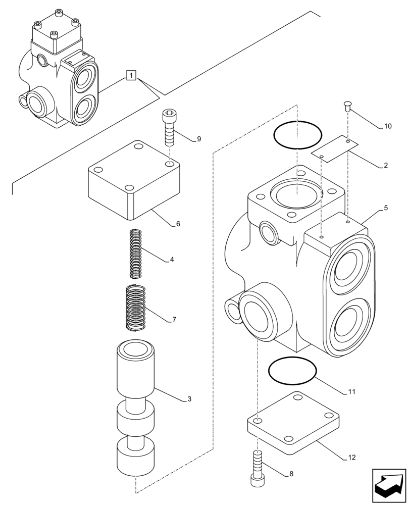 Схема запчастей Case CX210D LC - (35.360.AB[06]) - VAR - 461869, 461870 - DIRECTIONAL CONTROL VALVE, HAMMER CIRCUIT, W/ ELECTRICAL PROPORTIONAL CONTROL (35) - HYDRAULIC SYSTEMS