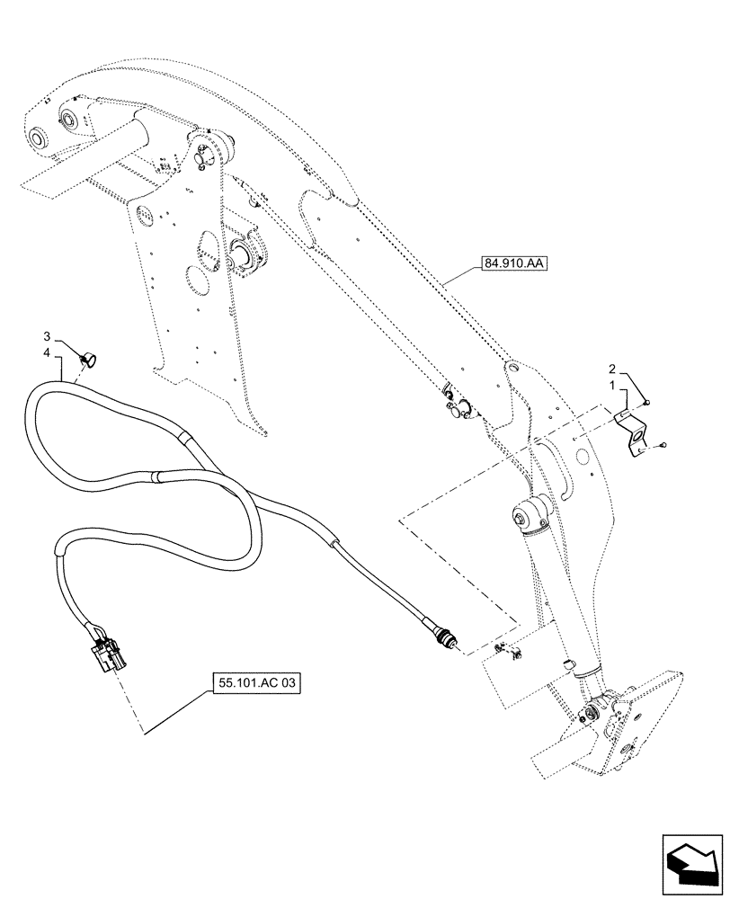 Схема запчастей Case TV380 - (55.512.BW[01]) - MULTIFUNCTION ELECTRICAL (55) - ELECTRICAL SYSTEMS