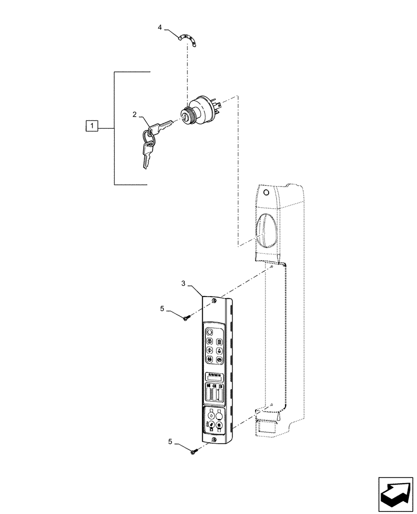 Схема запчастей Case TR310 - (55.512.BQ[01]) - INSTRUMENT CLUSTER & IGNITION SWITCH (55) - ELECTRICAL SYSTEMS